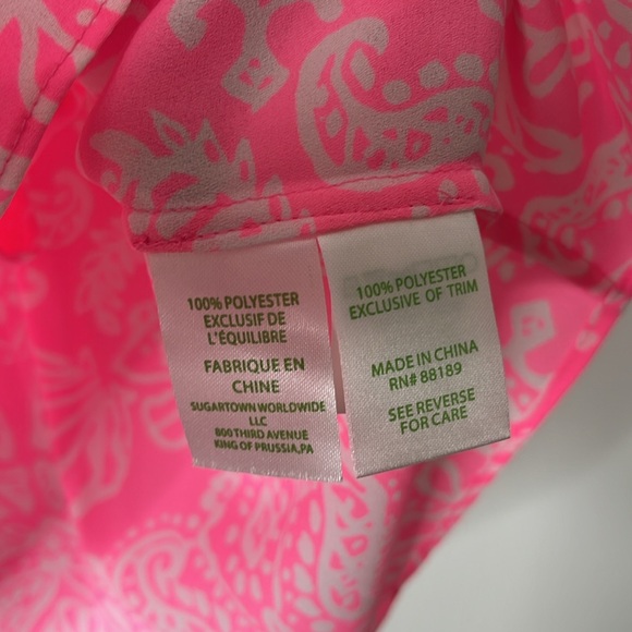NWOT Lilly Pulitzer Marilina Tunic Top in Havana Pink Clawdia, Size Large. - Picture 7 of 12